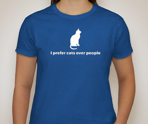 Funny Cat T-Shirt - Many colors - I prefer cats over people - Feline T-Shirt Cat Shirt - Available in ladies and unisex
