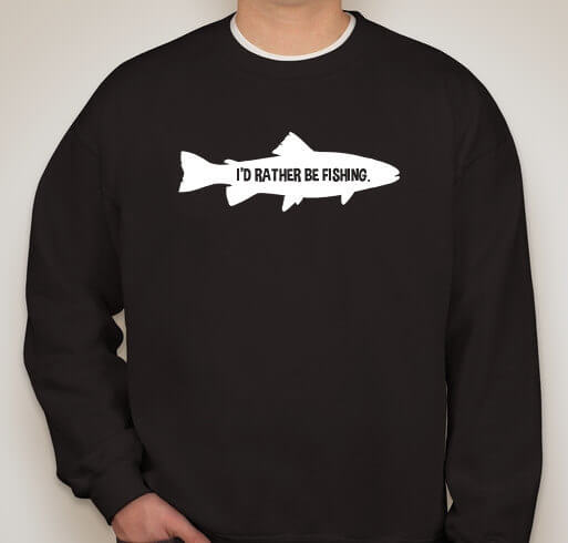 I'd Rather Be Fishing T-Shirt / Fishing Hoodie / Fishing Sweatshirt Angler (many colors + ladies + unisex + hoodie + sweatshirt available)